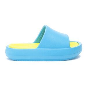 J Slides Beach Slides Squish‎ 8 Turquoise/Yellow EVA Sandals NIB